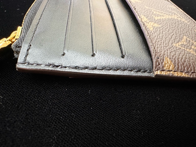 Lν  M80348 SLIM 拉鏈錢包 手拿包 卡包 女款 黑色 卡夾 經典老花-2