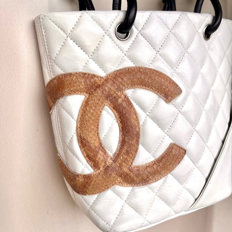 Chanel 香奈兒 康朋珍稀皮Coco mark 小號菜籃子 手提包-4