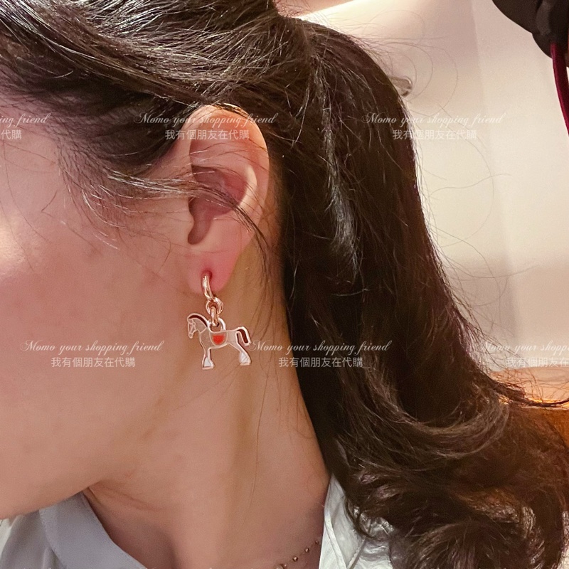愛馬仕2024新款小馬耳環｜玫瑰金｜全新全配-6