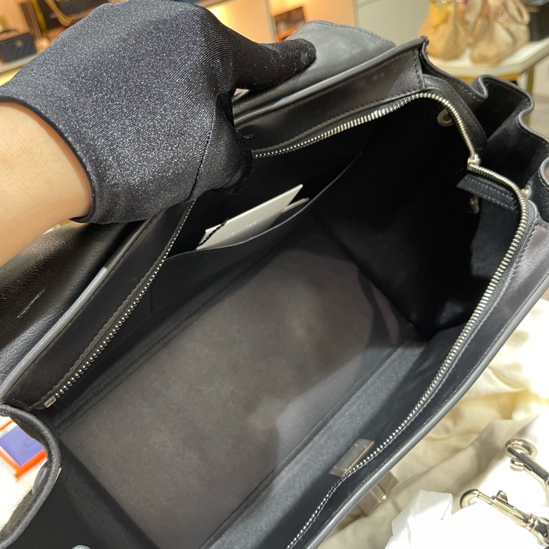 celine 思琳 馬毛黑色拼啡色特別版 Trapeze 蝙蝠包-5