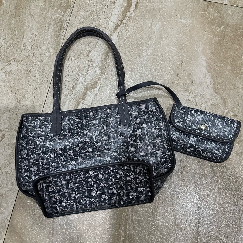 Goyard 灰色雙面 mini tote anjou 系列-5