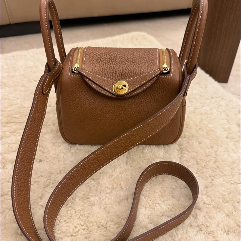 Hermes mini lindy 焦糖金-7