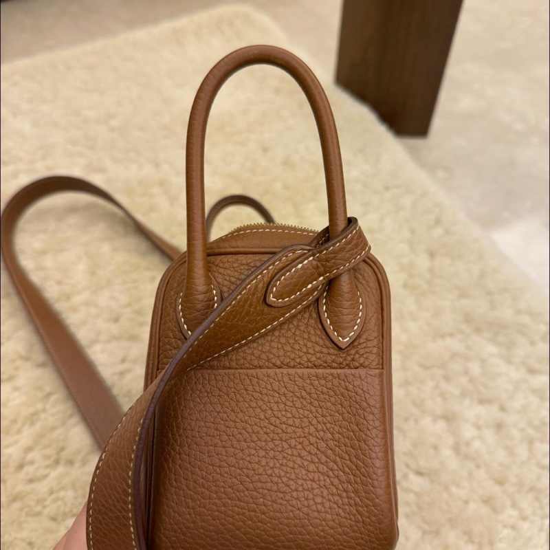 Hermes mini lindy 焦糖金-26