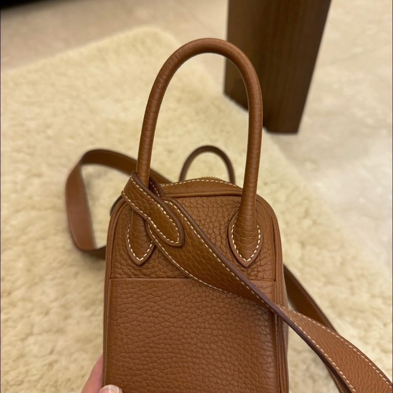 Hermes mini lindy 焦糖金-27