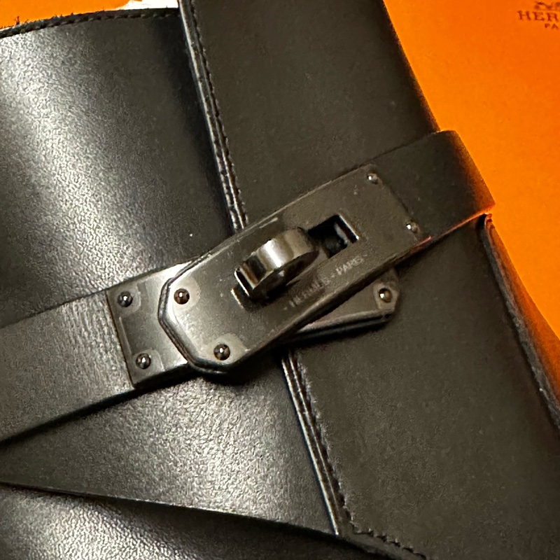 全新 Hermès BOTTILLONS VEO so black 凱莉扣 男鞋 短靴 42號-3