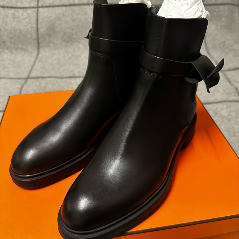 全新 Hermès BOTTILLONS VEO so black 凱莉扣 男鞋 短靴 42號-5