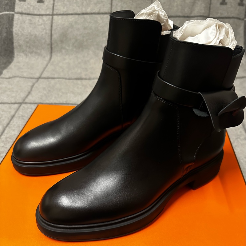 全新 Hermès BOTTILLONS VEO so black 凱莉扣 男鞋 短靴 42號-6