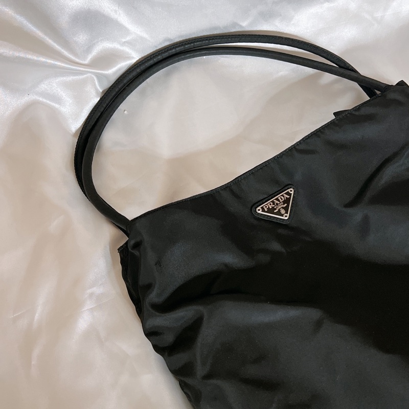 Prada Vintage 黑色中古包 降落傘托特包-25