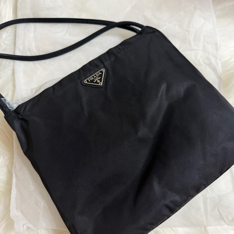 Prada Vintage 黑色中古包 降落傘托特包-5