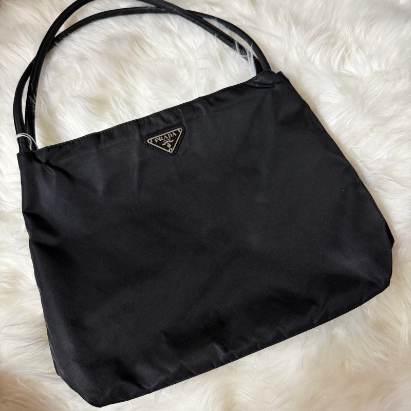 Prada Vintage 黑色中古包 降落傘托特包-6