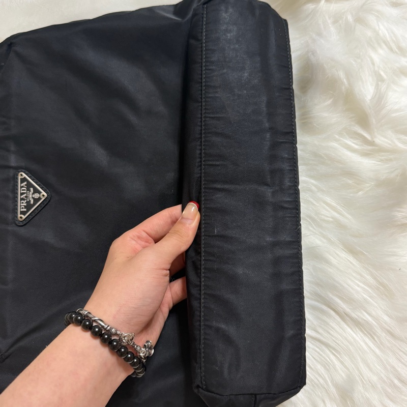 Prada Vintage 黑色中古包 降落傘托特包-32