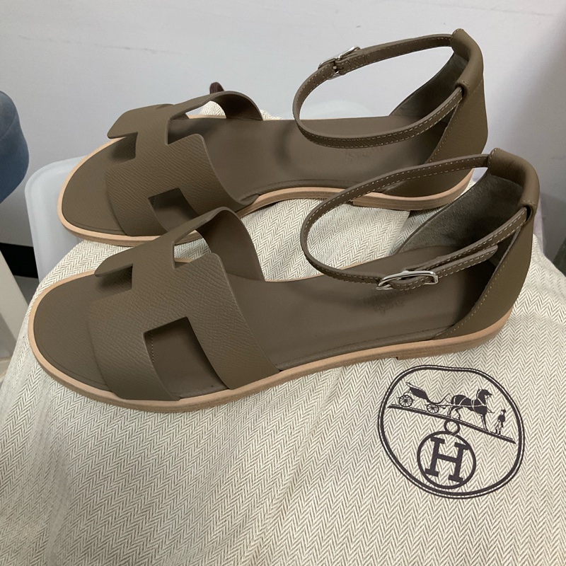 Hermes涼鞋大象灰39號-4