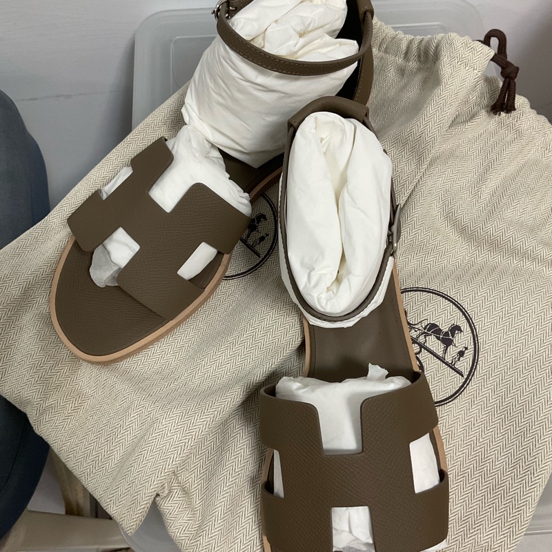 Hermes涼鞋大象灰39號-12