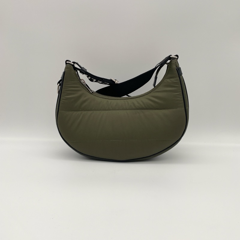 Celine 墨綠色尼龍彎月包-2