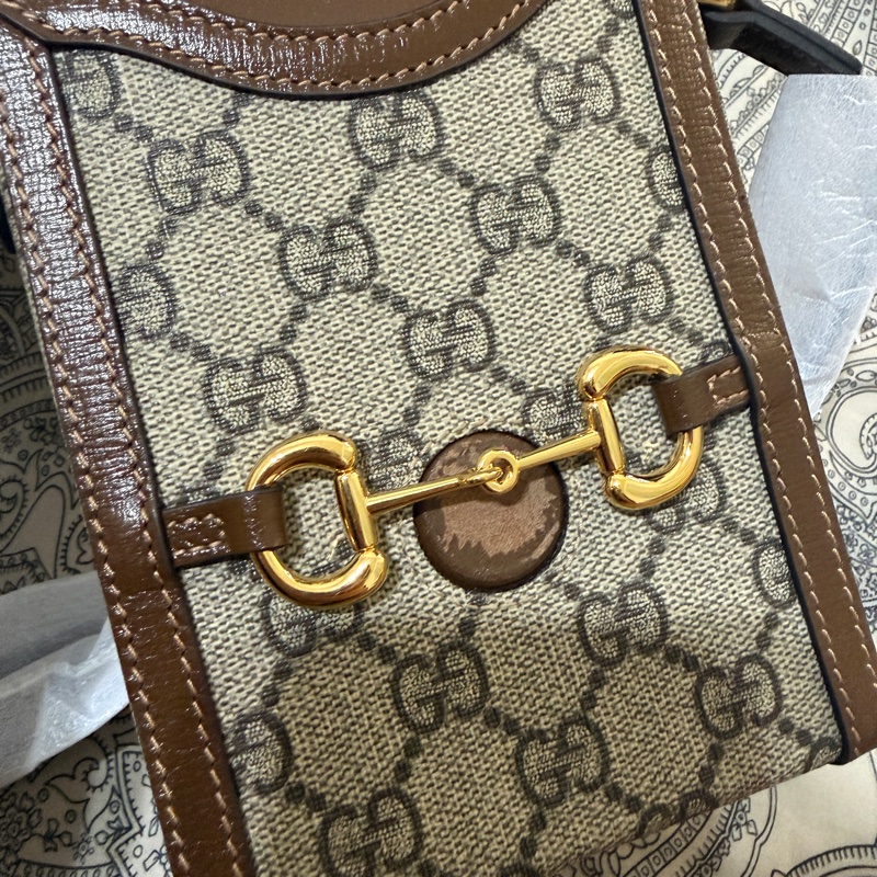 全新閒置品Gucci復古1955豎版手機包 男女同款-10