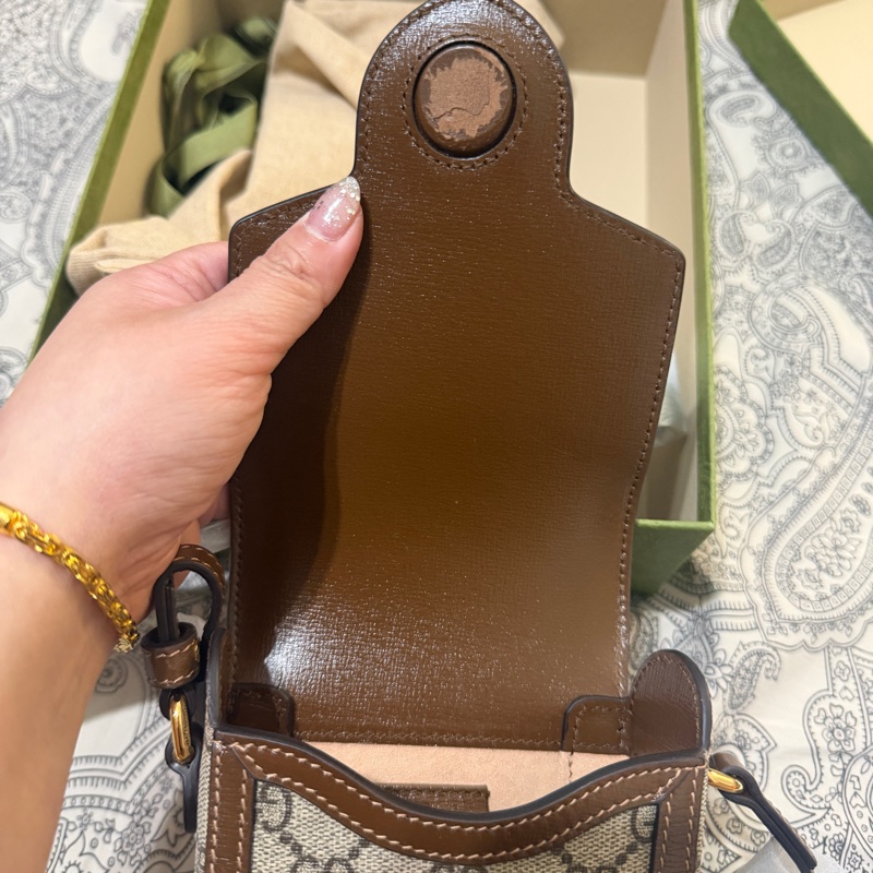 全新閒置品Gucci復古1955豎版手機包 男女同款-11
