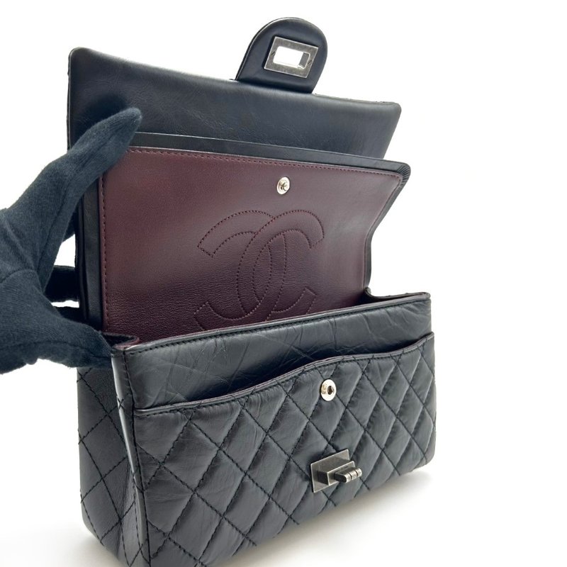 CHANEL 2.55經典口蓋包 24 - 黑銀30開-3