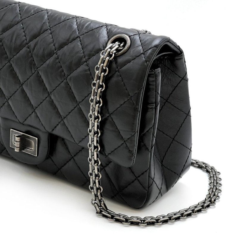 CHANEL 2.55經典口蓋包 24 - 黑銀30開-6