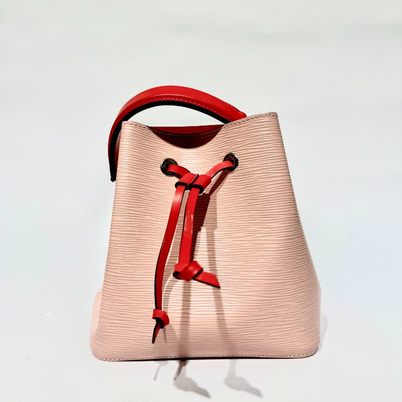 【美收精品】LV 牛皮 EPI NEONOE 櫻花粉 香檳包 LV EPI 系列 粉色真皮水桶包 88-661-0