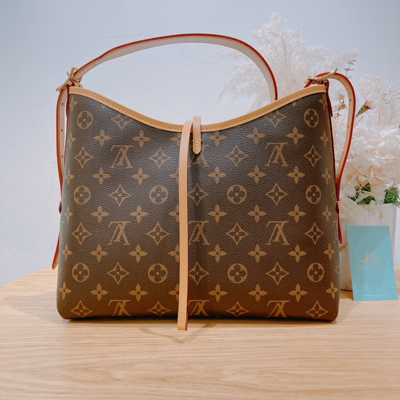 LOUIS VUITTON 路易威登經典花紋肩帶包包CARRYALL PM MONOGRAM CANVAS-1