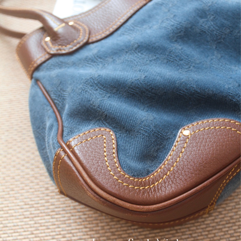 Celine老花牛仔單肩包-13