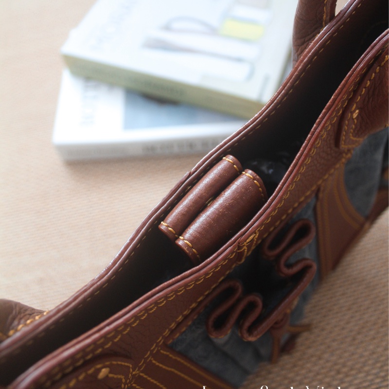 Celine老花牛仔單肩包-20