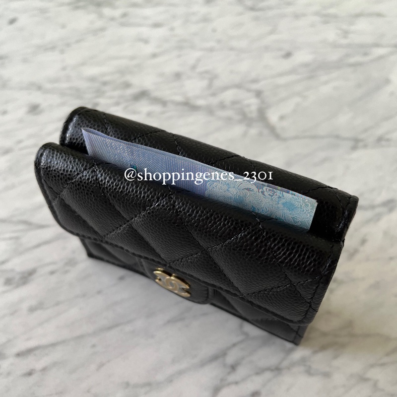 CHANEL 經典迷你翻蓋短夾 黑金 荔枝牛皮❗️尚未抵台-3