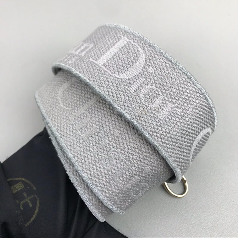 DIOR 岩石灰藤格紋刺繡D-Lite五格戴妃單肩斜挎手提包-14