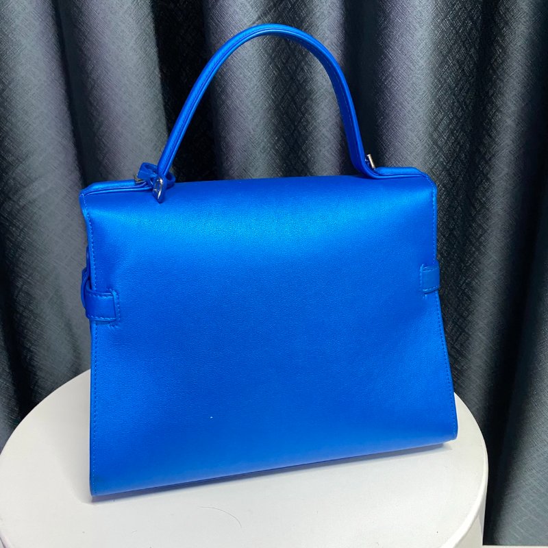 Delvaux 德爾沃 Tempete 金屬藍色手提肩背兩用包-1