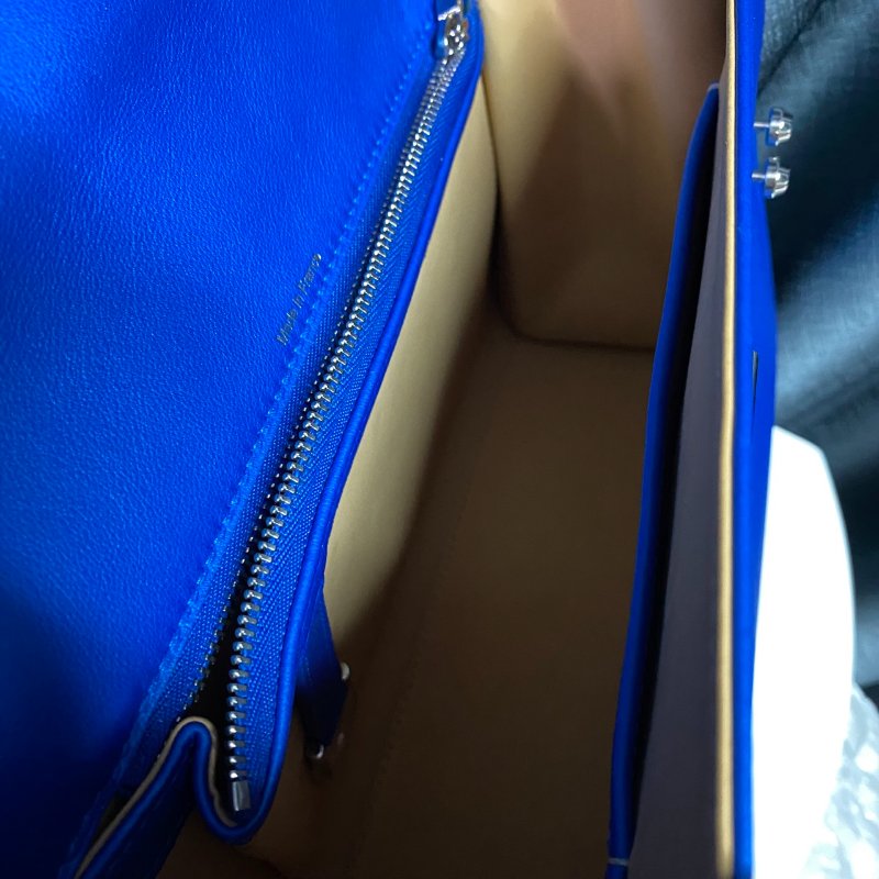 Delvaux 德爾沃 Tempete 金屬藍色手提肩背兩用包-8