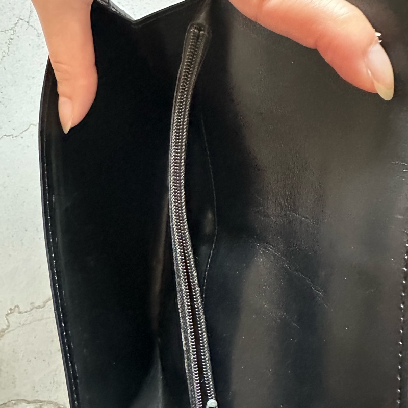 Vintage Celine 黑花長銀包-8