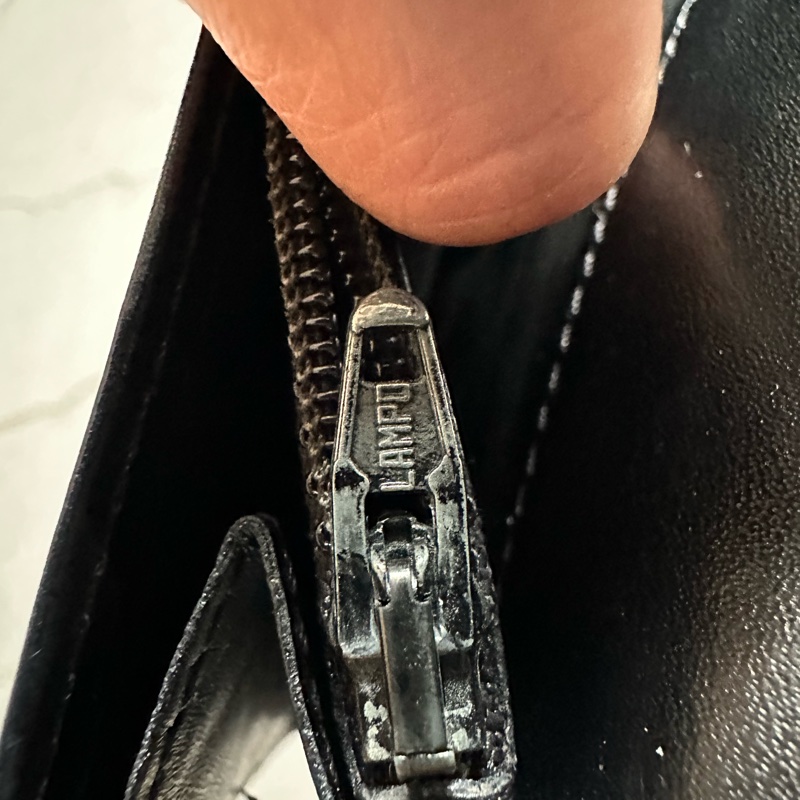 Vintage Celine 黑花長銀包-11