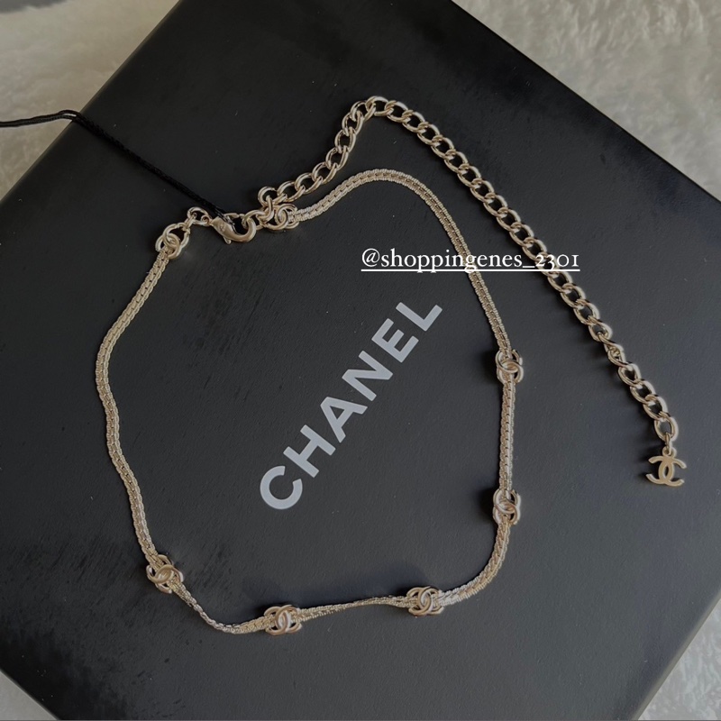 香奈兒 24B 金色 5 logo choker 蛇骨鍊❗️尚未抵台-0