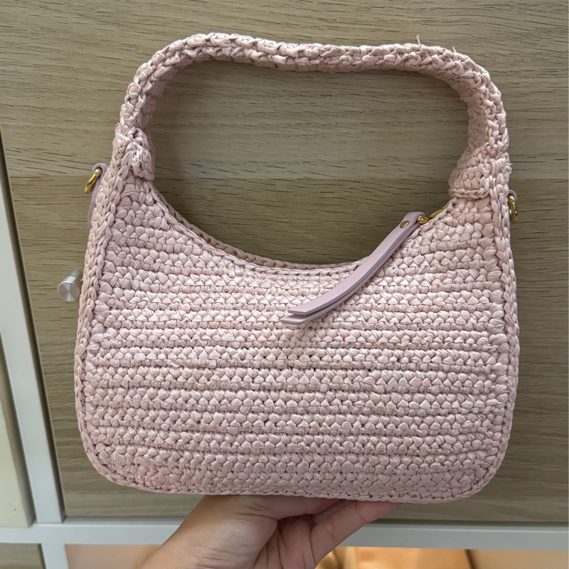 MIU MIU 粉色編織手提包 斜背包-1