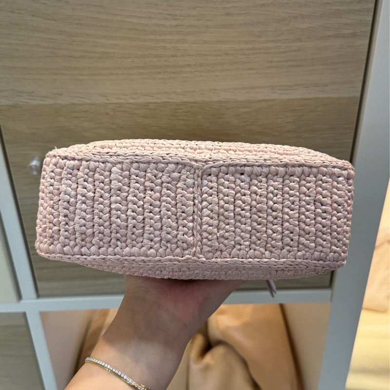 MIU MIU 粉色編織手提包 斜背包-2