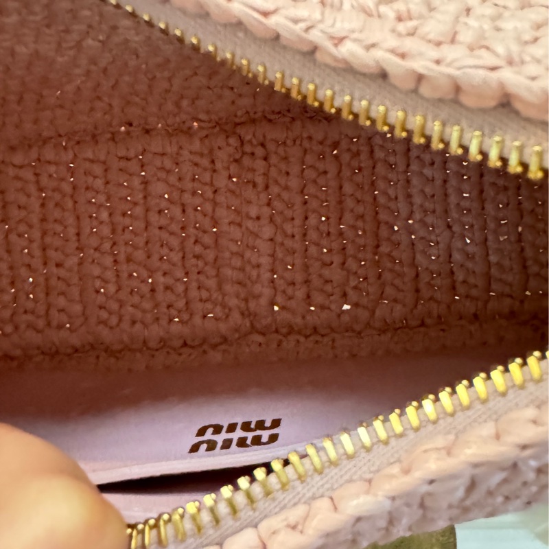 MIU MIU 粉色編織手提包 斜背包-3