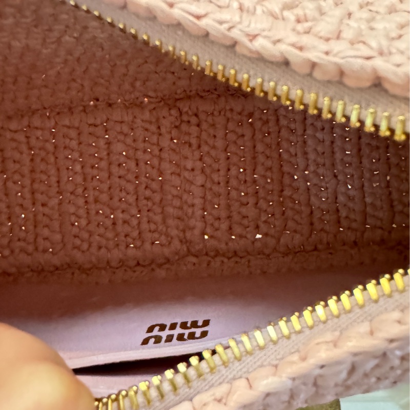 MIU MIU 粉色編織手提包 斜背包-9