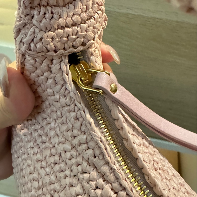 MIU MIU 粉色編織手提包 斜背包-11