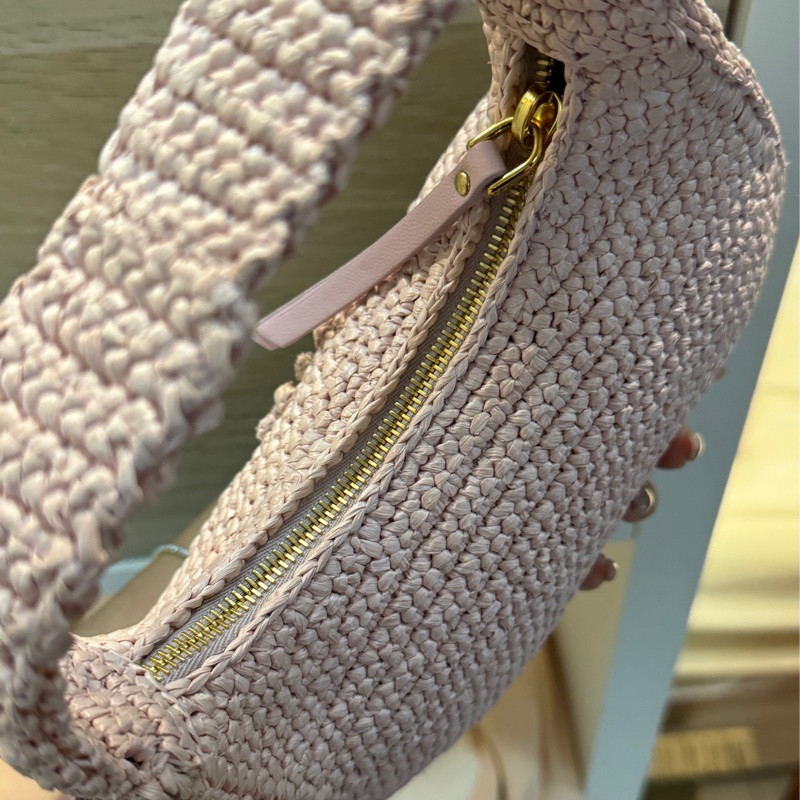 MIU MIU 粉色編織手提包 斜背包-13