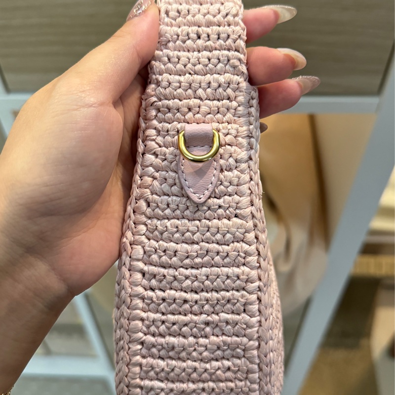 MIU MIU 粉色編織手提包 斜背包-16