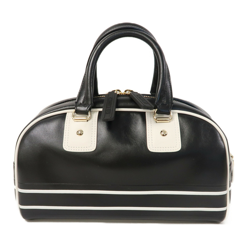 Dior 牛皮皮革Vibe Bowling Bag金扣手挽肩背兩用袋黑色/白色-1