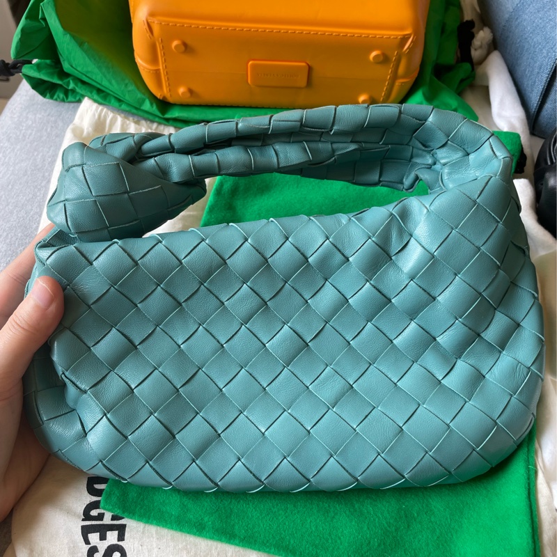 Bottega Veneta Mini Jodie 油畫藍 linoleum Intrecciato leather hobo bv-0