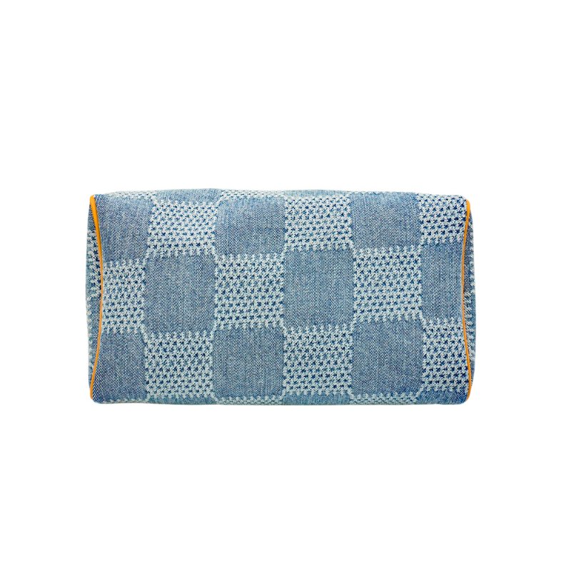 Louis Vuitton  Speedy 25 丹寧布棋盤格兩用波士頓包(N40700-牛仔藍)-4