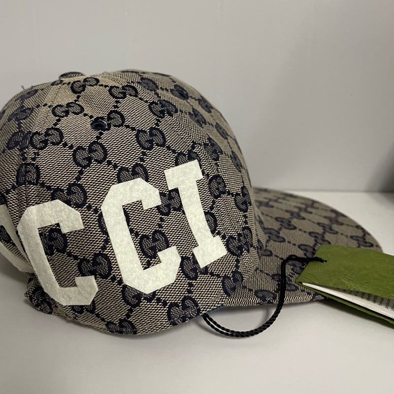 全新含吊牌 隨便賣 GUCCI 古馳 經典雙G緹花LOGO鬆緊款棒球帽 尺寸XL-1