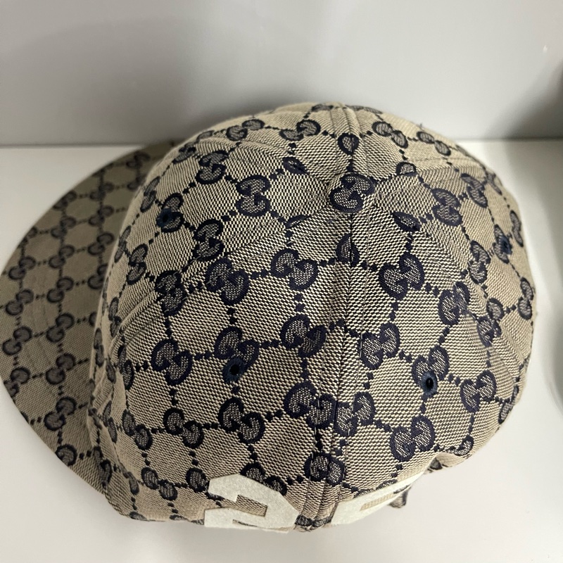 全新含吊牌 隨便賣 GUCCI 古馳 經典雙G緹花LOGO鬆緊款棒球帽 尺寸XL-5