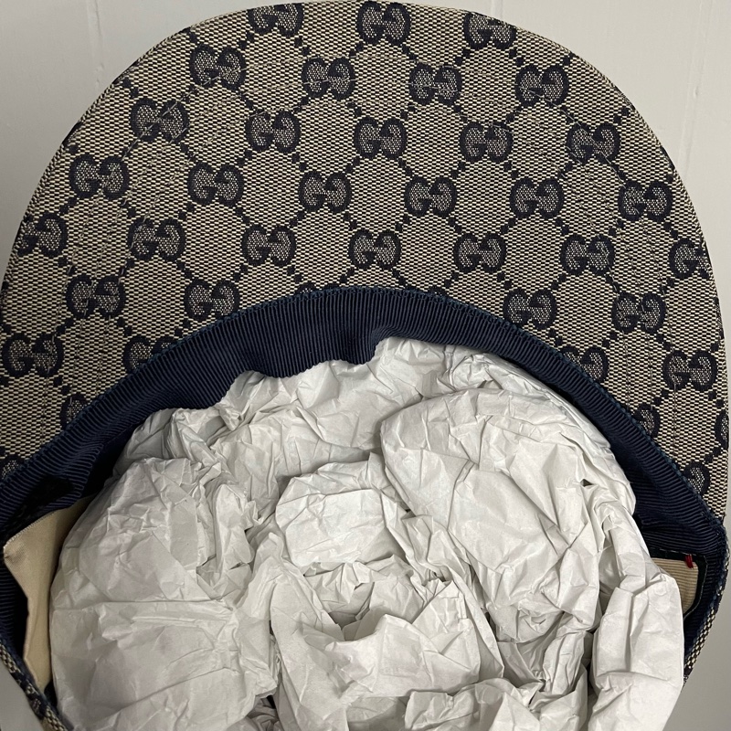 全新含吊牌 隨便賣 GUCCI 古馳 經典雙G緹花LOGO鬆緊款棒球帽 尺寸XL-6