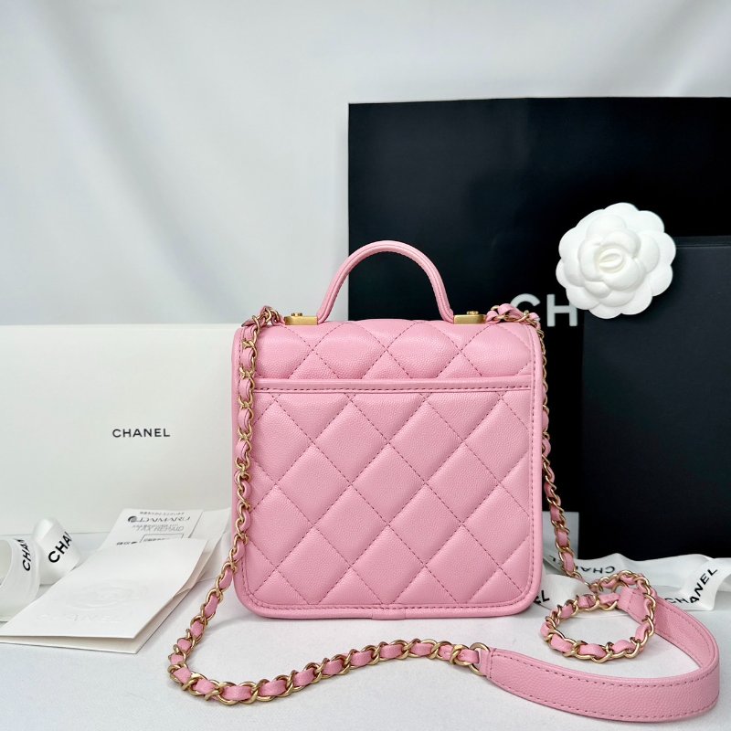 CHANEL 22k粉色手柄豆腐包-1