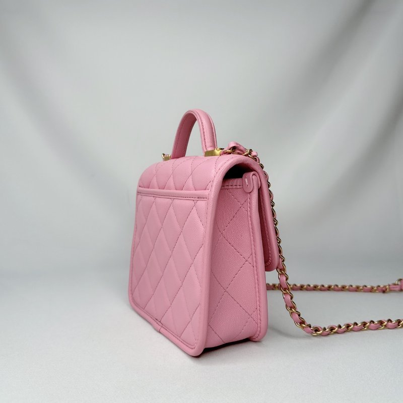 CHANEL 22k粉色手柄豆腐包-5