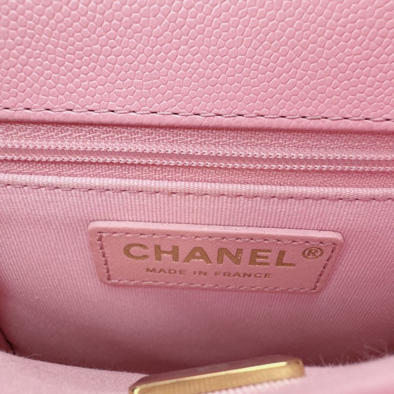 CHANEL 22k粉色手柄豆腐包-8