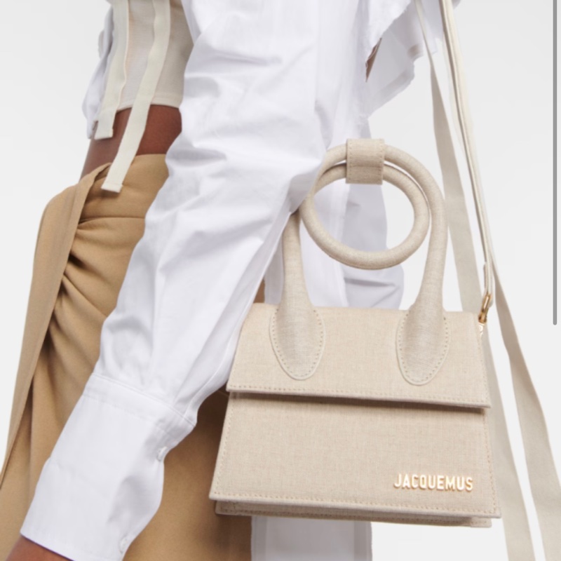 特價三天▪️JACQUEMUS 亞麻色 中號 肩背 手拿 包 奶茶-0